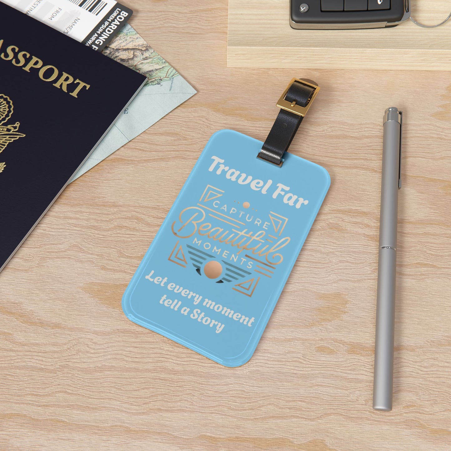 Travel Far Luggage Tag - Capture Beautiful Moments - Perfect Gift for Travelers