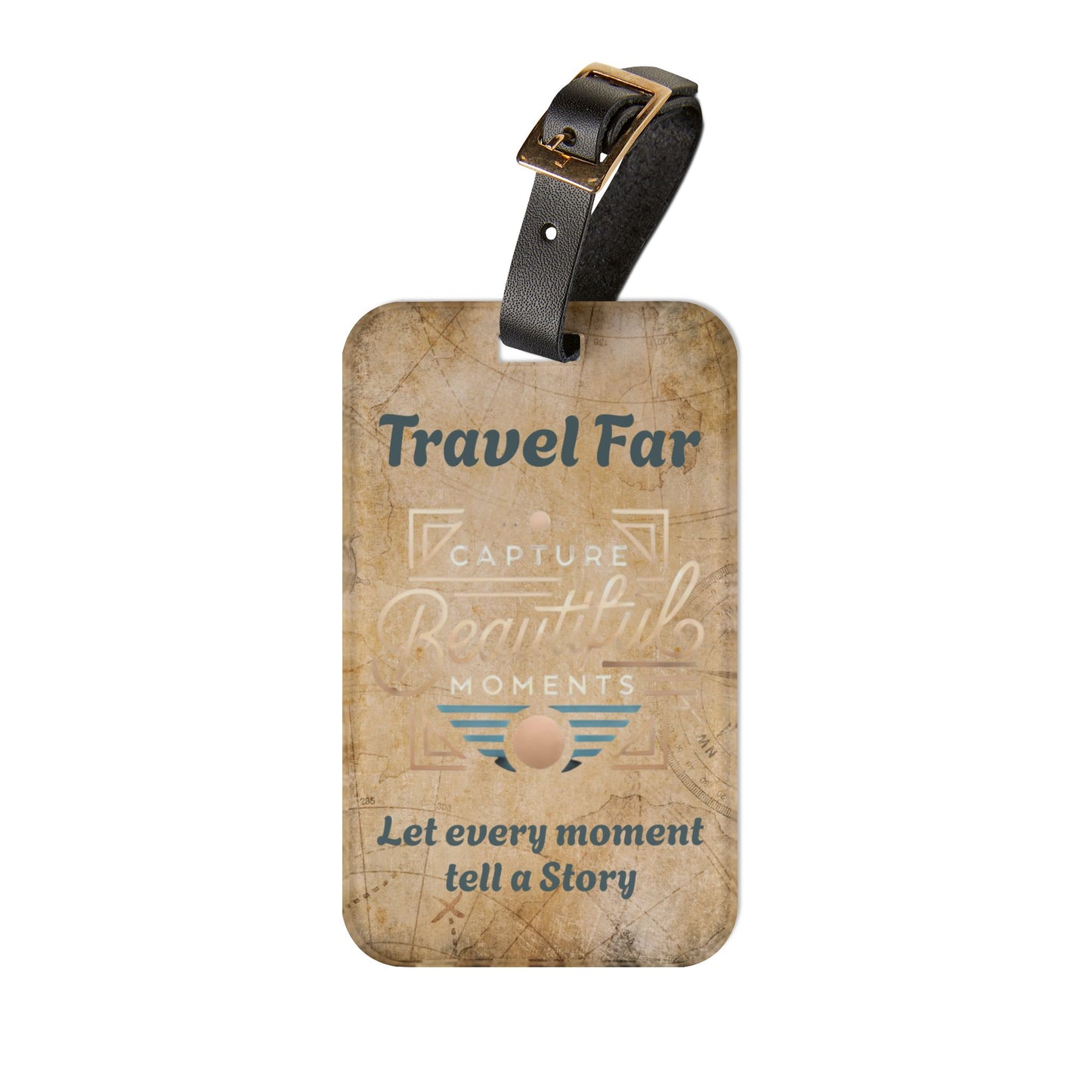 Travel Far Luggage Tag - Capture Beautiful Moments - Perfect Gift for Travelers